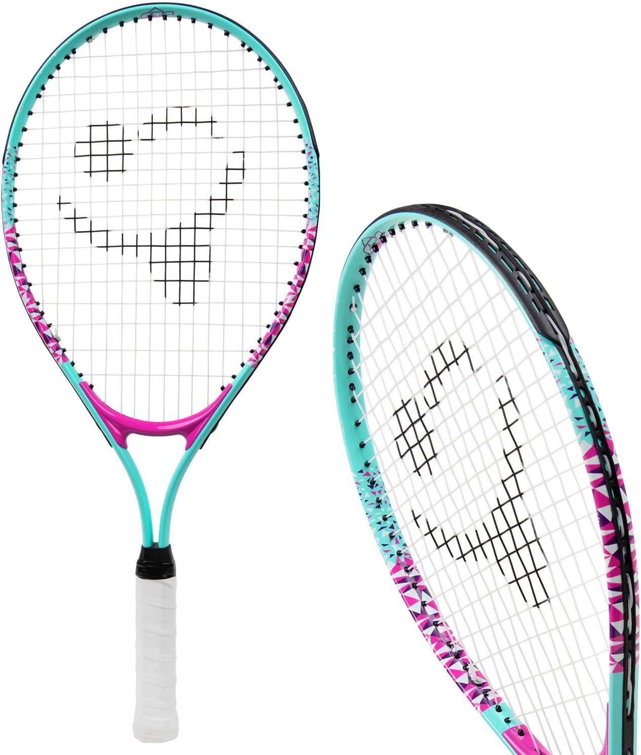 Kids Tennis Racket with Training Videos – Aluminum Youth Tennis Racket with Neoprene Handle for Children Age 5-12 – Learn Faster and Play Better by